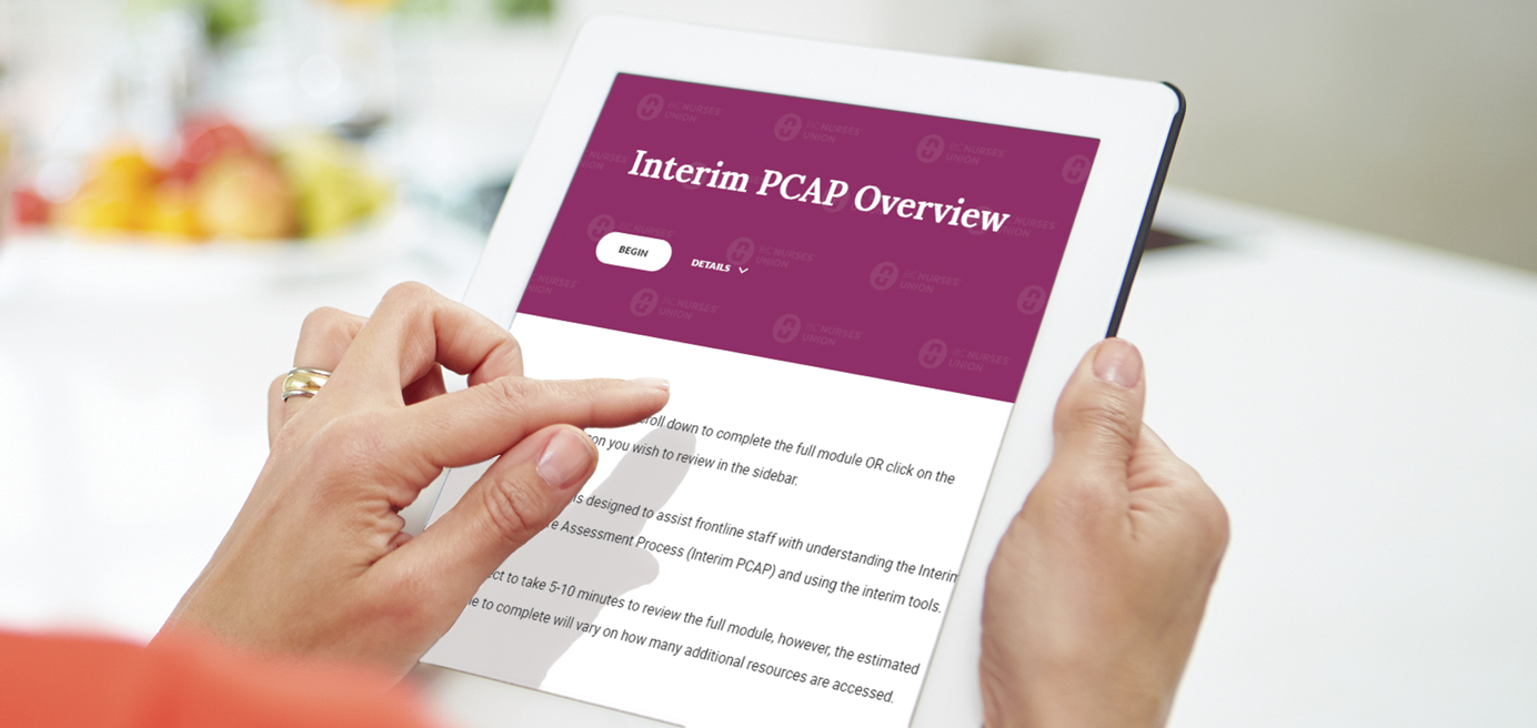 Interim PCAP on a tablet