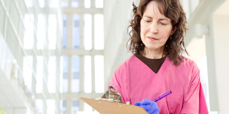 Nurse with a clipboard