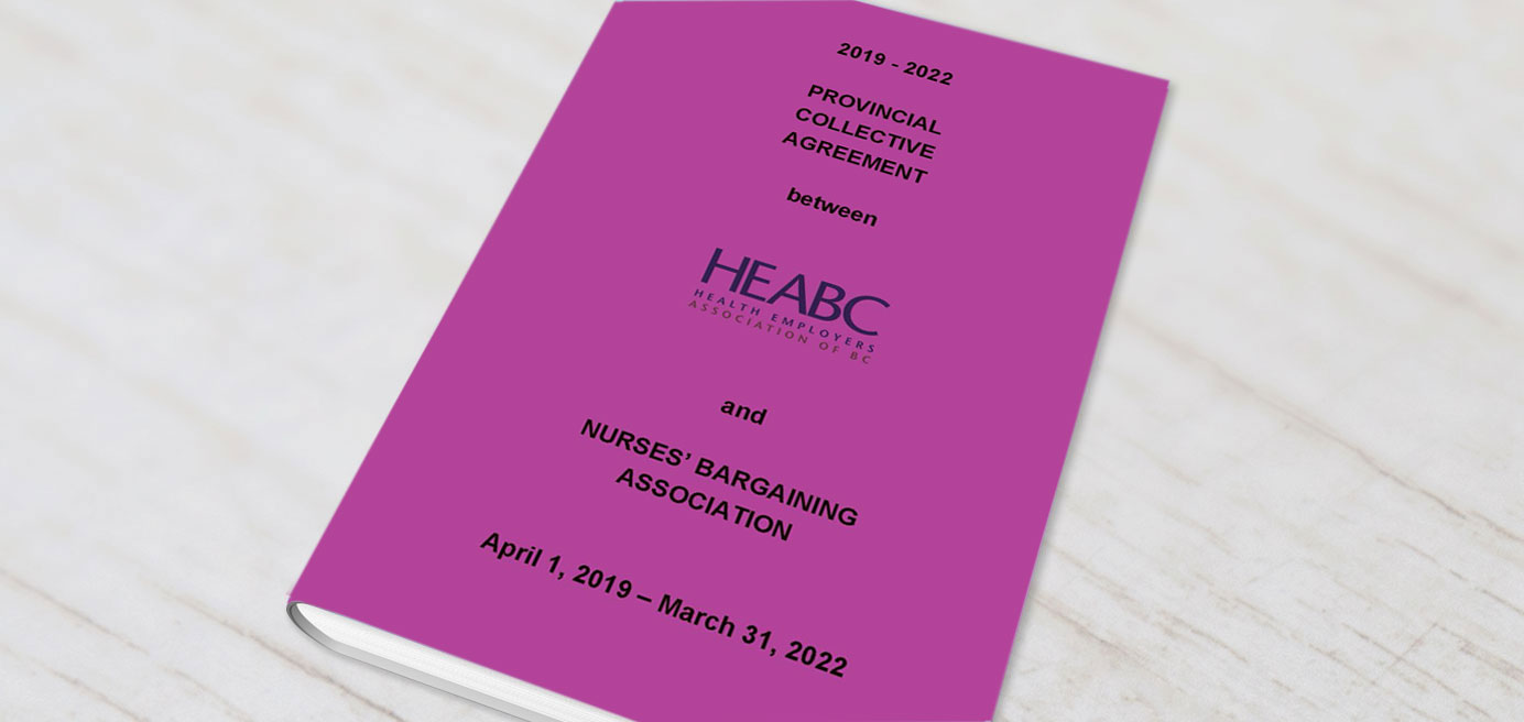 Nurses' Bargaining Association contract cover 