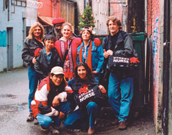 BCNU street nurses posing in an alley