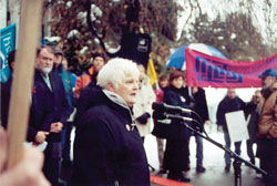 BCNU member speaking to a crowd