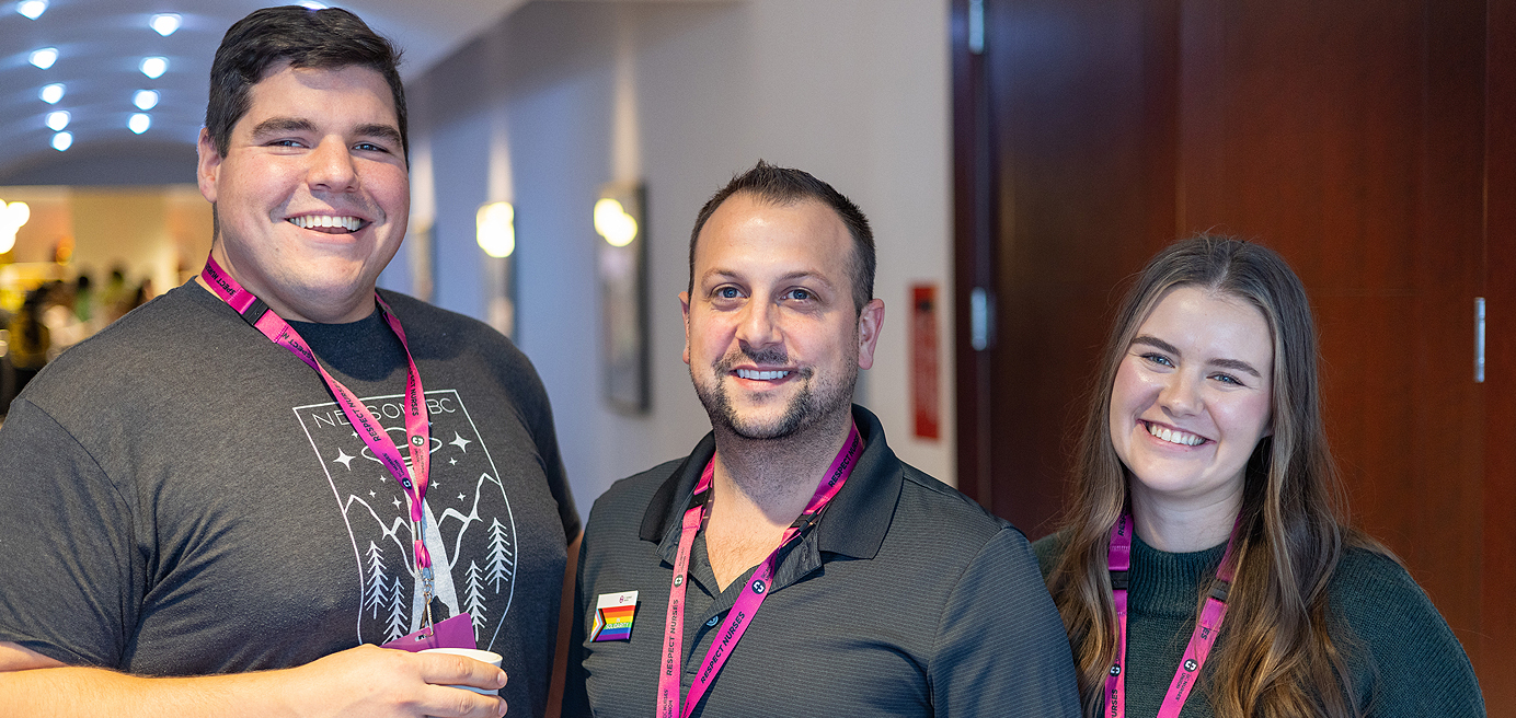 Three BCNU members smiling at the camera