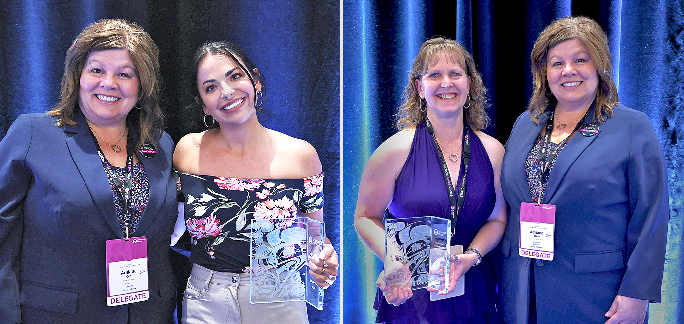 President Adriane Gear with the Leadership Awards winners