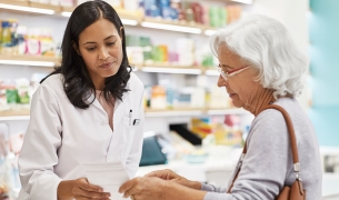 Photo of pharmacist with elder woman