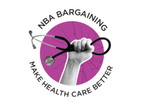 Picture of a nurse with their hand in a fist around a stethascope