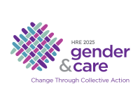 Text: HRE 2025. Gender & care. Change through collective action