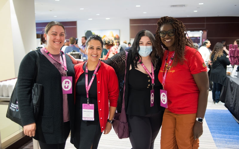 Fraser Valley region delegates (l-r) Nicole Hande, Parveen Gill (regional council member), Stella Jacura and Lily Osekre