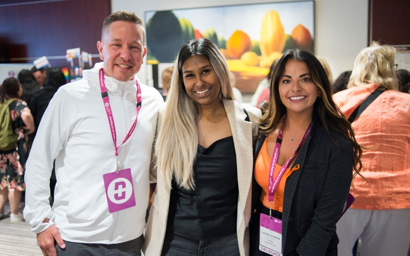 Central Vancouver region delegates (l-r) Don Scott, Latasha Ramdharry and Laura Starck