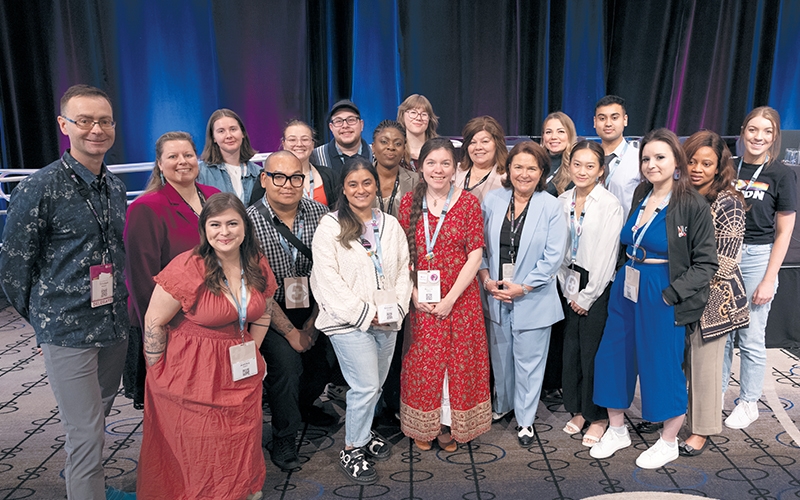 BCNU student nurse delegates with president Adriane Gear, Vice-President Tristan Newby and Canadian Federation of Nurses Unions president Linda Silas. 