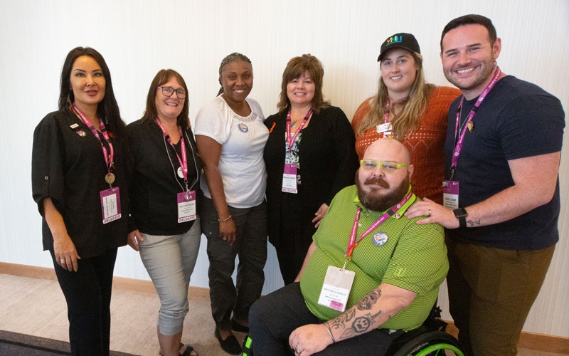 BCNU human rights and equity committee meet over lunch on day one of convention. 