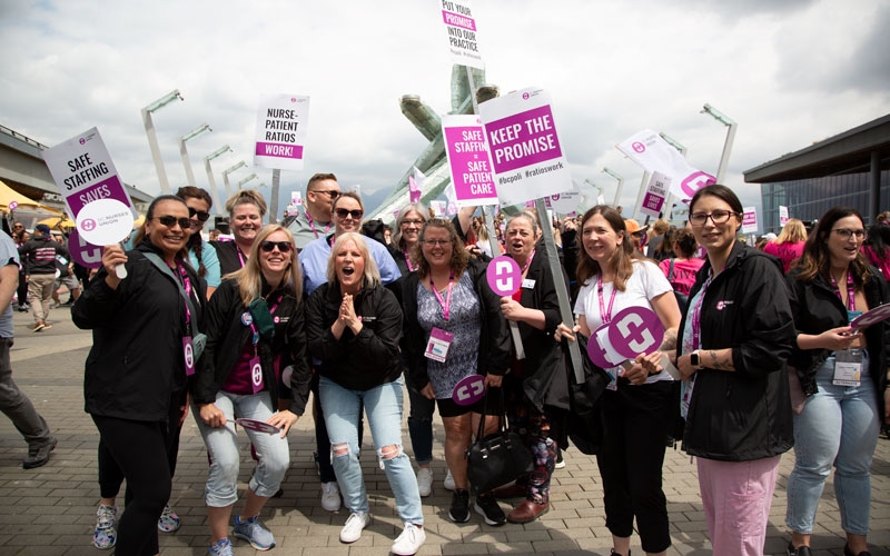 BCNU North East region members at Jack Poole Plaza