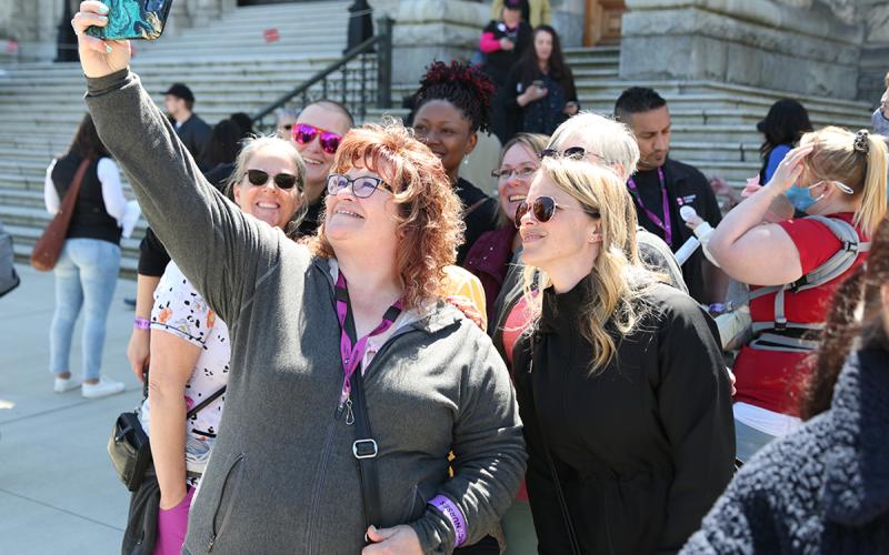 BCNU members take a picture for posterity following rally at the provincial legislature May 10.