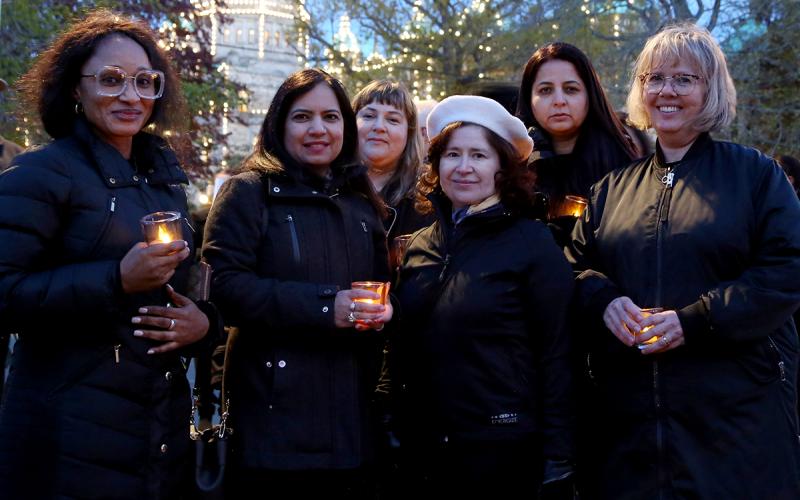 BCNU Richmond Vancouver region members at May 9 evening vigil.