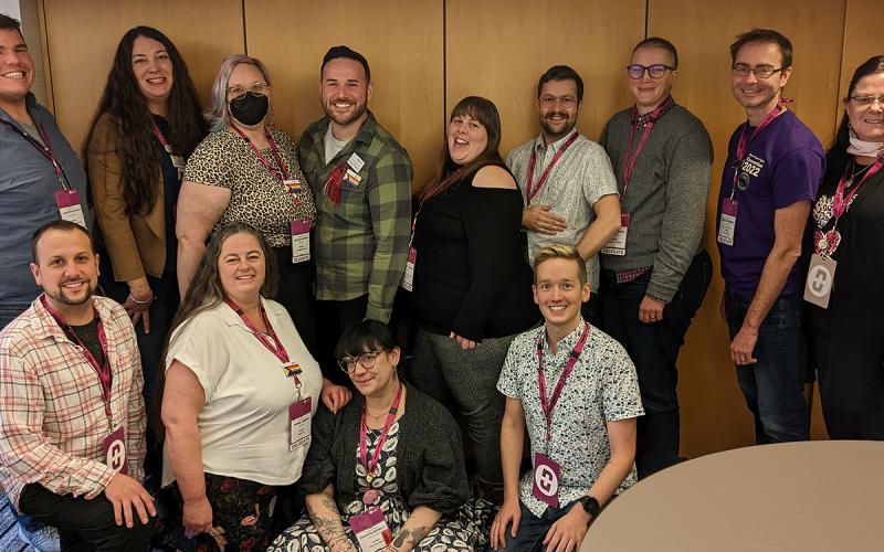 Members of BCNU’s LGBTQ caucus met for lunch on day two of BCNU Convention 2022. Representatives from Central Vancouver, Fraser Valley, North East, Okanagan Similkameen, Pacific Rim, Richmond Vancouver, Simon Fraser, South Islands, Thompson North Okanagan, and Vancouver Metro met to discuss pending bylaws and resolutions.   